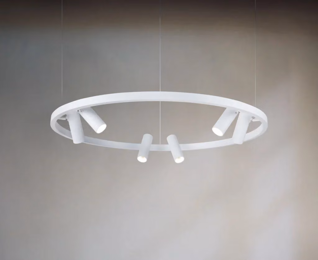 Lampada a sospensione LED moderna GIORDANOSHOP in metallo e plastica bianca regolabile – 2
