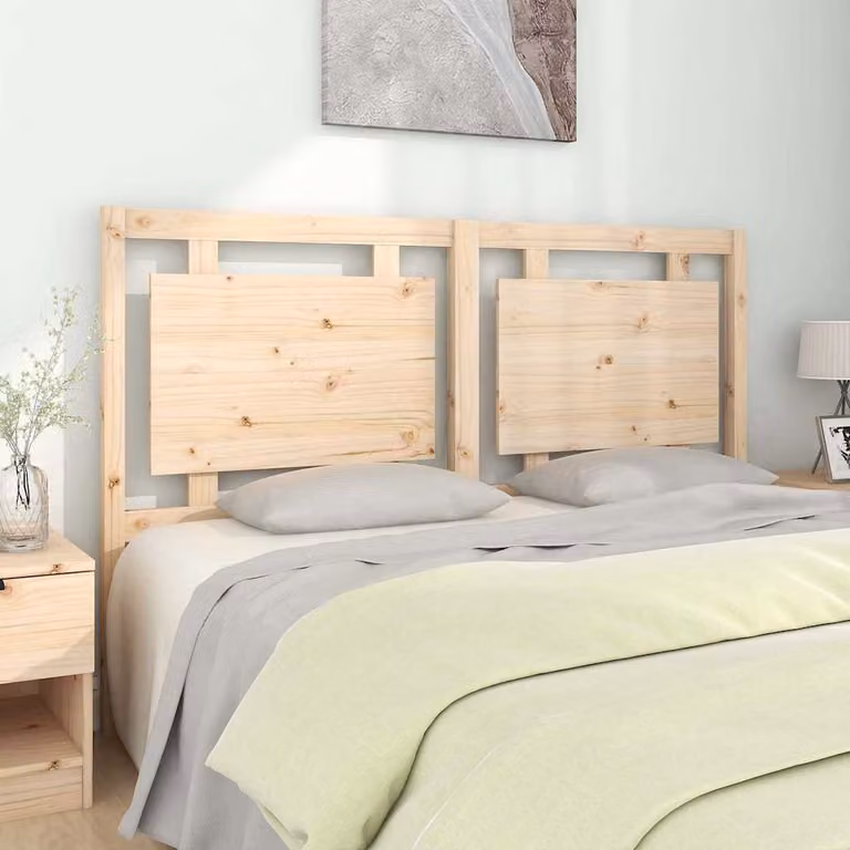 Testiera per letto vidaXL in legno massello di pino naturale stile rustico L: 155,5 cm, P: 4 cm, H: 100 cm