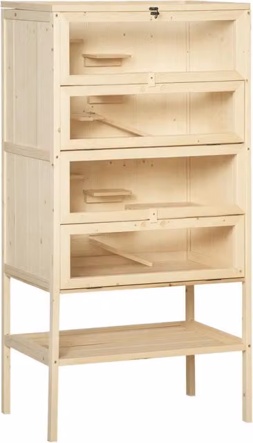 Libreria per piccoli animali Minimal in legno di abete naturale L 60 cm, P 40 cm, H 120 cm