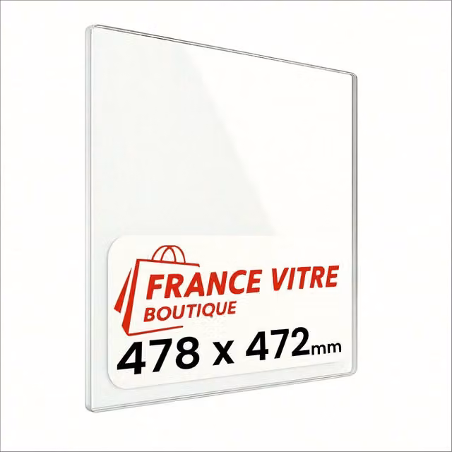 478 x 472 x 4 mm - Vetro per stufa a legna - vetro camino di ricambio - vetro per caminetto resistente al fuoco - France Vitre