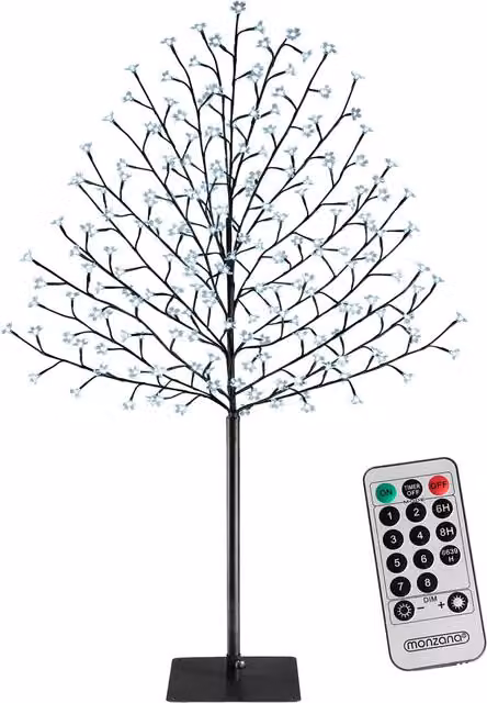 Albero di ciliegio in fiore Monzana con 200 LED bianco freddo, Altezza: 180 cm