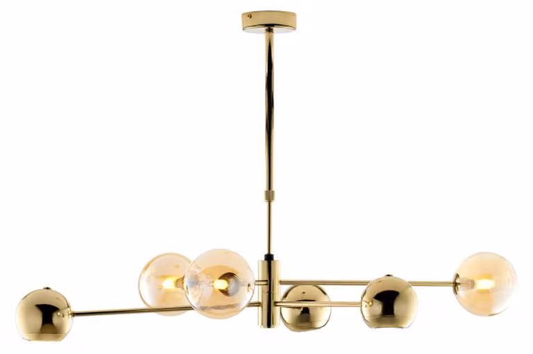 Lampada a sospensione MOKA oro-ambra 6xGU10x10W in metallo, dimensioni: 69x94x65 cm, IP20, Jupiter