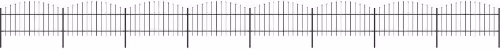 Recinzione Giardino Punta a Lancia(1-1,25)x13,6m Acciaio Nero