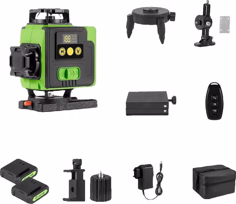 Livella laser, funzione di autolivellamento, alta precisione, set di batterie 2x grandi