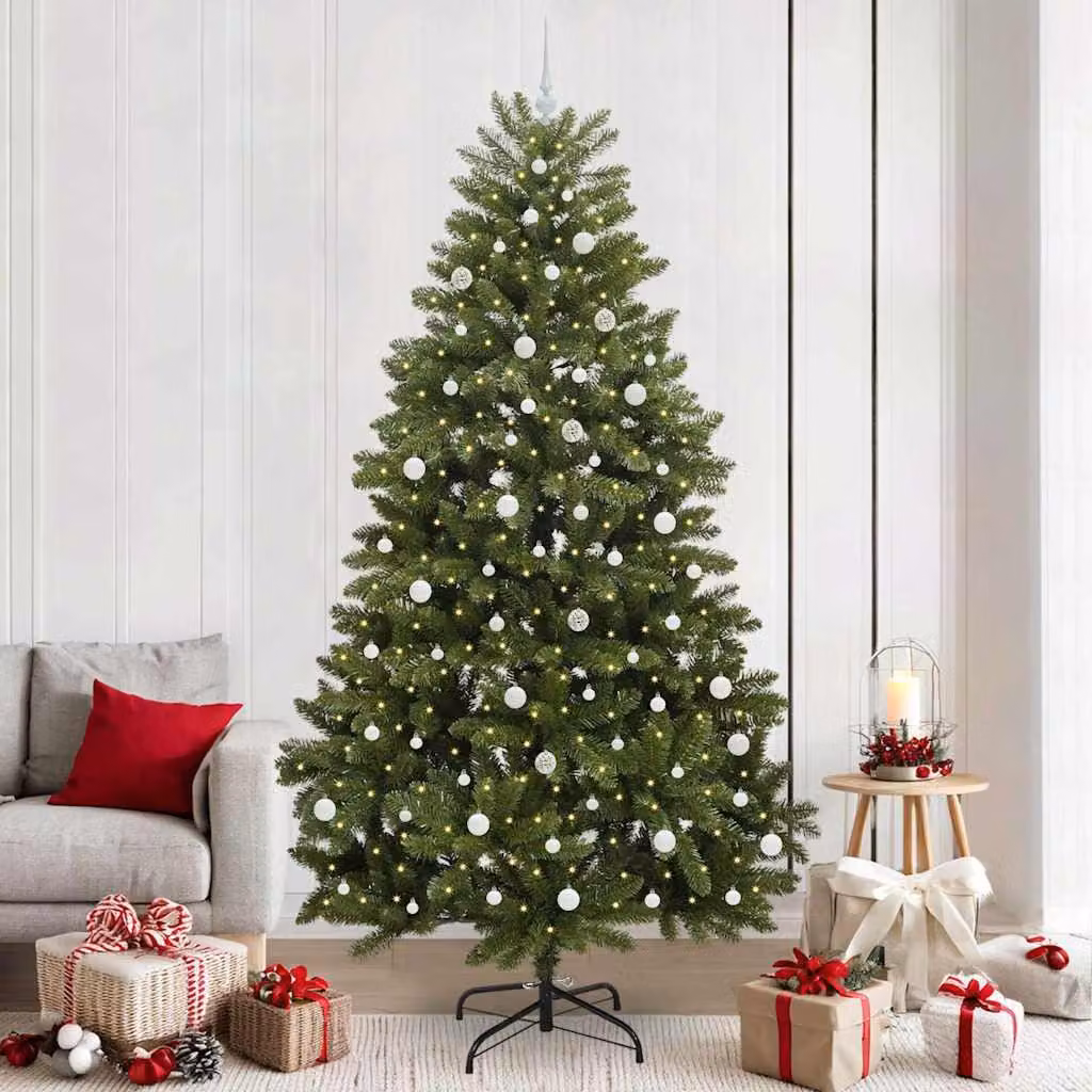Maison Exclusive - Albero di Natale artificiale, 240 cm, 300 LED, luce bianca calda, colore verde