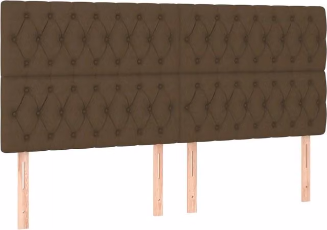 Testata per letto imbottita in tessuto marrone scuro L: 200 cm, P: 7 cm, H: 118-128 cm