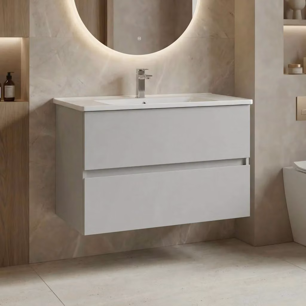 Mobile lavabo Nest 91 v2 HANAH HOME Cashmere opaco L: 91 cm, P: 51 cm, H: 55 cm – 2