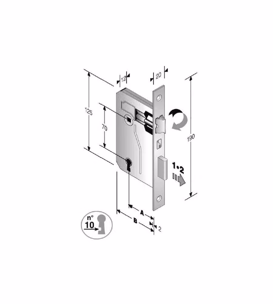 Serratura Patent Mm 8X70 E35 Bq Bronzata        Gb