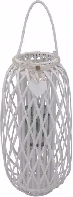 Lanterna Caroline in Vimini Bianco