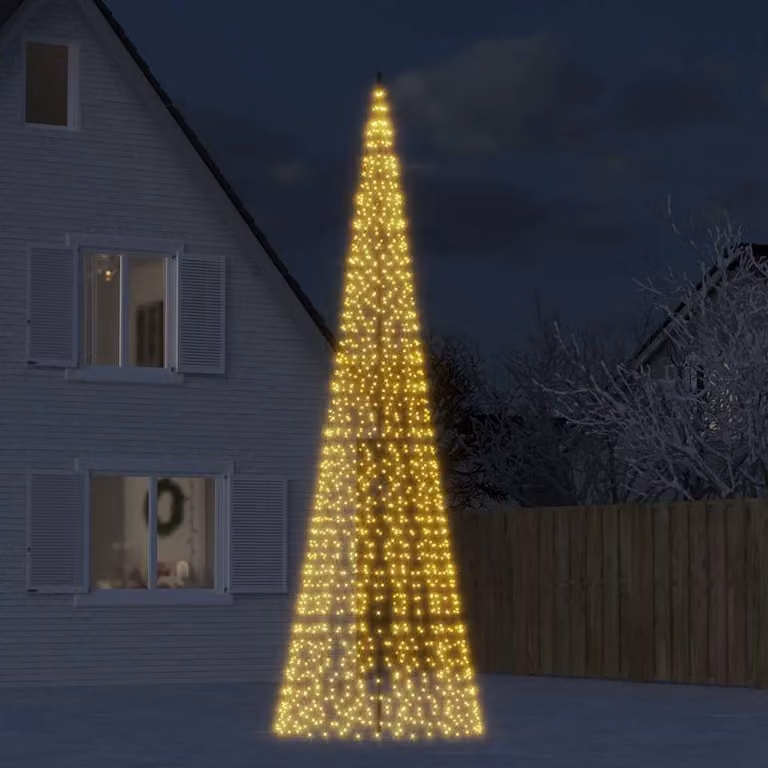 Albero di Natale a LED vidaXL verde con 1534 LED bianco caldo, altezza 500 cm