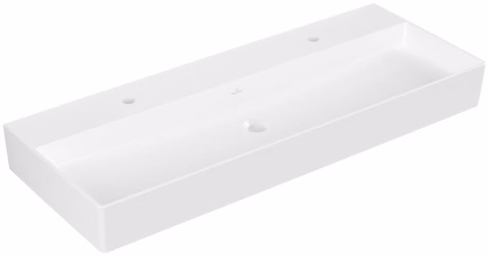 Villeroy & Boch Memento 2.0 lavabo mural, 2 trous pour robinet, sans trop-plein, rectifié, 1200x470mm, 4A22CG01, 4A22CG01