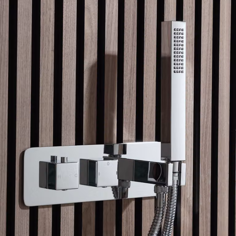 Doccia Termostatica con Miscelatore e Doccetta Integrati - Comfort termostatico - Design Moderno - Kubix