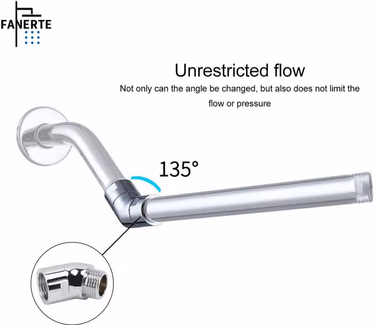 Adattatore angolato per soffione della doccia - Raccordo in ottone G1/2" con testa girevole per bagno