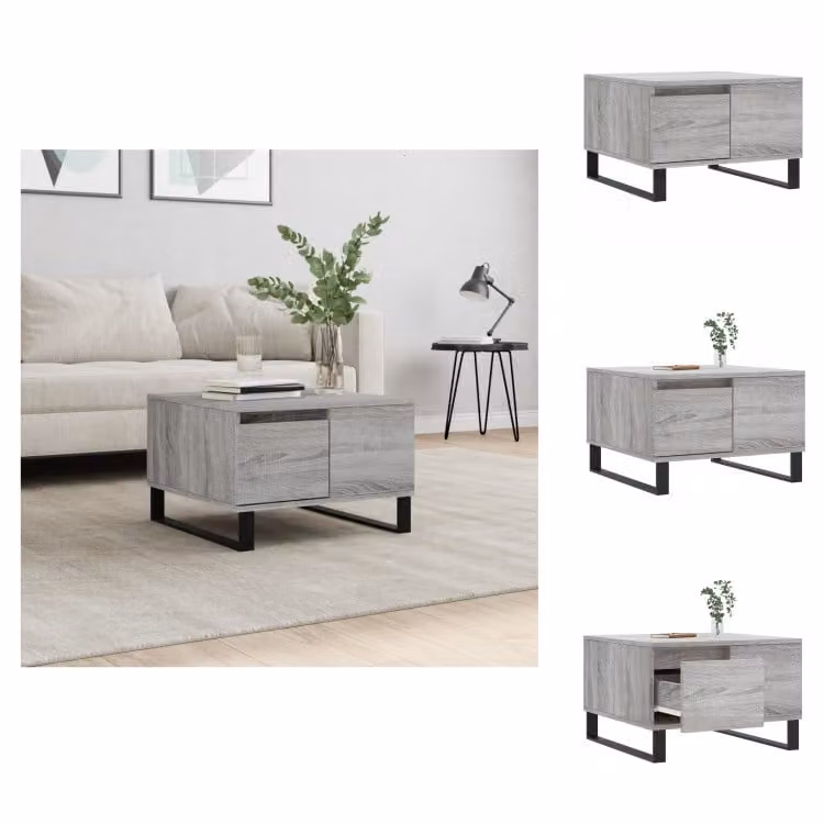 vidaXL Tavolino grigio Sonoma 55x55x36,5 cm in legno - Tavolini da caffè