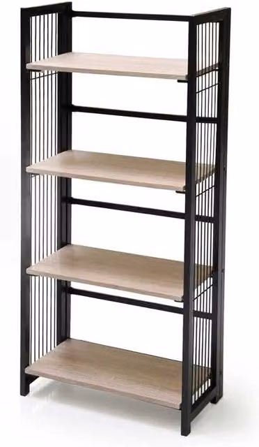 Scaffale Belgrado Iperbriko con 4 ripiani in metallo e legno, colore rovere, L 60 cm x P 30 cm x H 124 cm