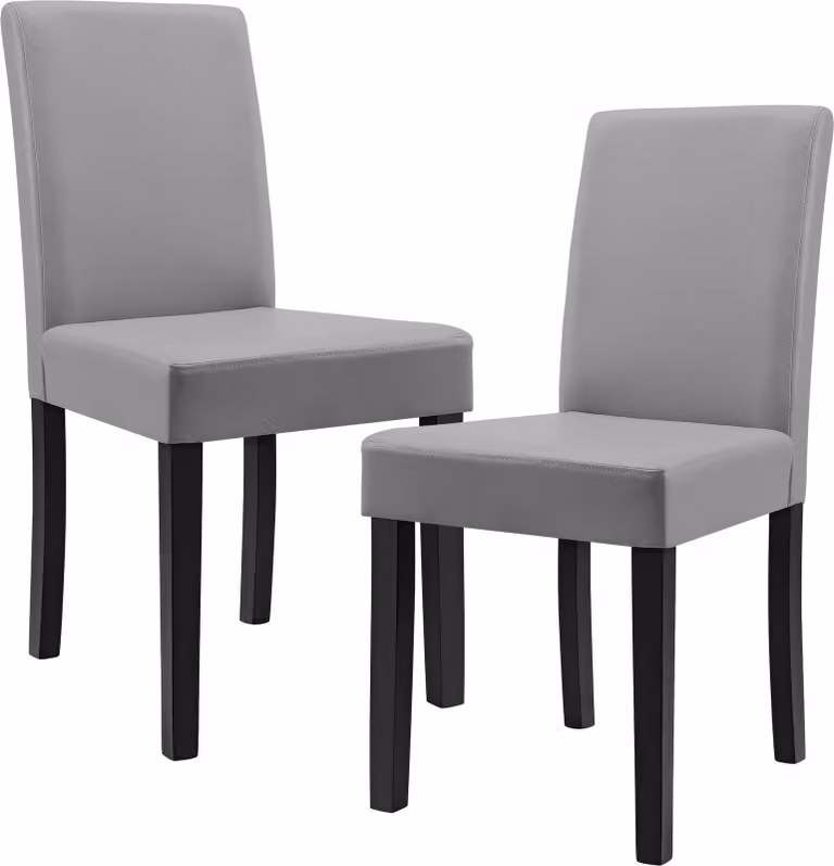 Sedia da pranzo 'Hamburg' set di 2 sedie imbottite in ecopelle gambe in legno grigio chiaro