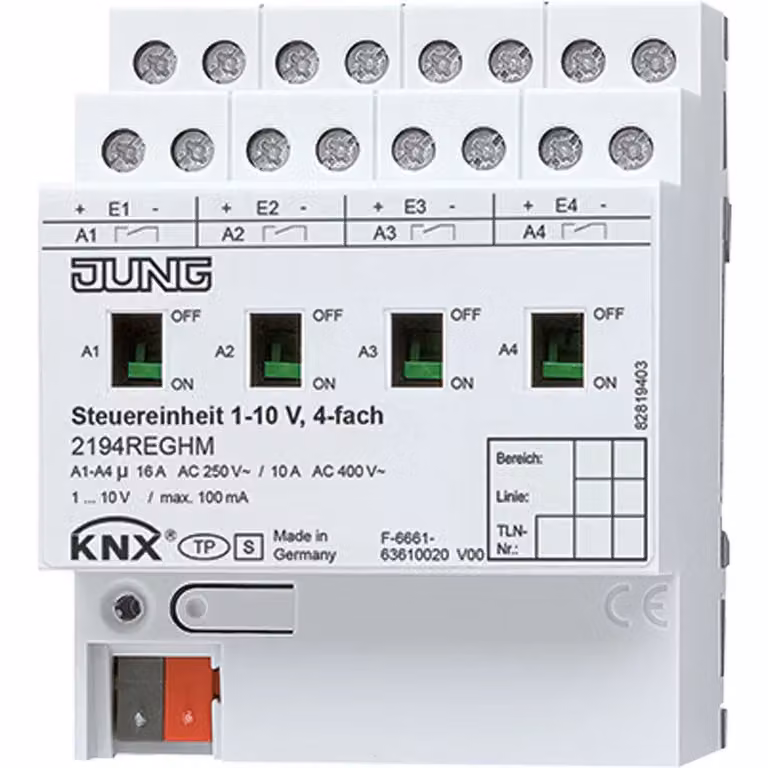 Jung 2194REGHM Unità di comando 1-10 V, quadrupla