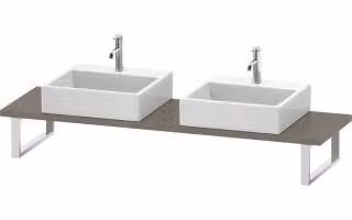 Duravit Console Cpmpact L-Cube 80-200x48cm, 2 A., Stä 3cm, flan. Gr hgl