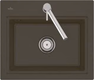 Lavello Villeroy&Boch, lavello da cucina Subway Style 60 S flat Crema 580x490 mm, larghezza mobile sottolavello 60 cm
