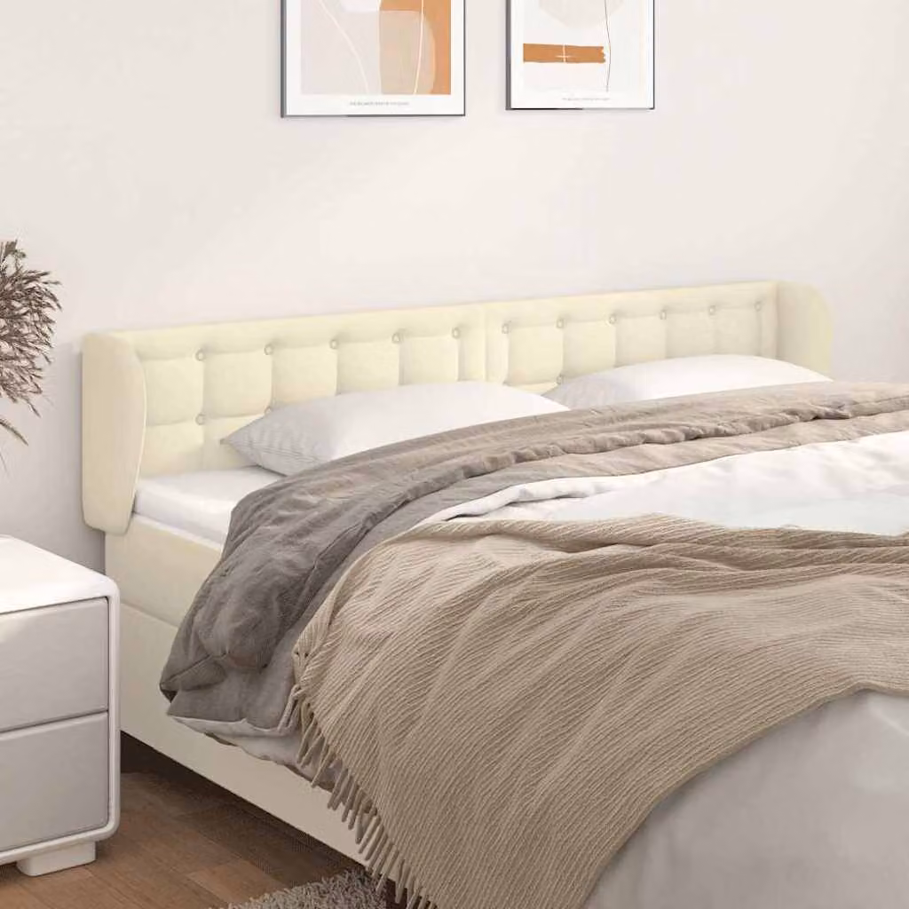 Testiera ad orecchio vidaXL in similpelle beige L: 183 cm, P: 23 cm, H: 78-88 cm