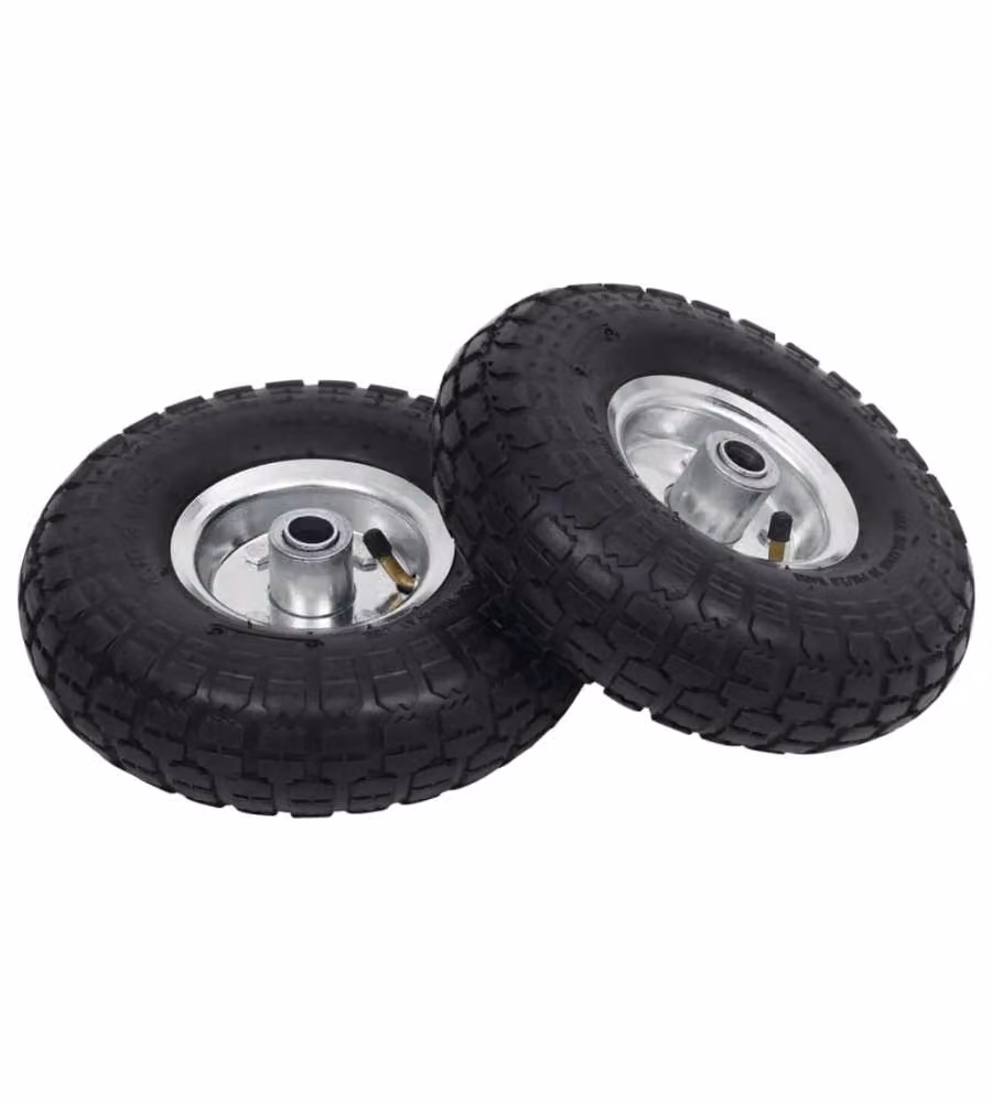 Ruote Carrello a Mano 2 pz in Gomma 4.10/3.50-4 (260x83) 142975