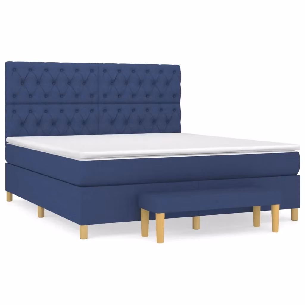 Letto Ibrido con Giroletto a Molle e Materasso vidaXL, Blu e Bianco, L/P/H: 160 x 200 x 203 cm – 2