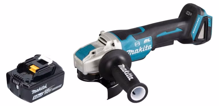 Smerigliatrice angolare a batteria Makita DGA 520 T1X1 18 V 125 mm X-LOCK Brushless + 1x batteria ricaricabile 5,0 Ah - senza caricabatterie