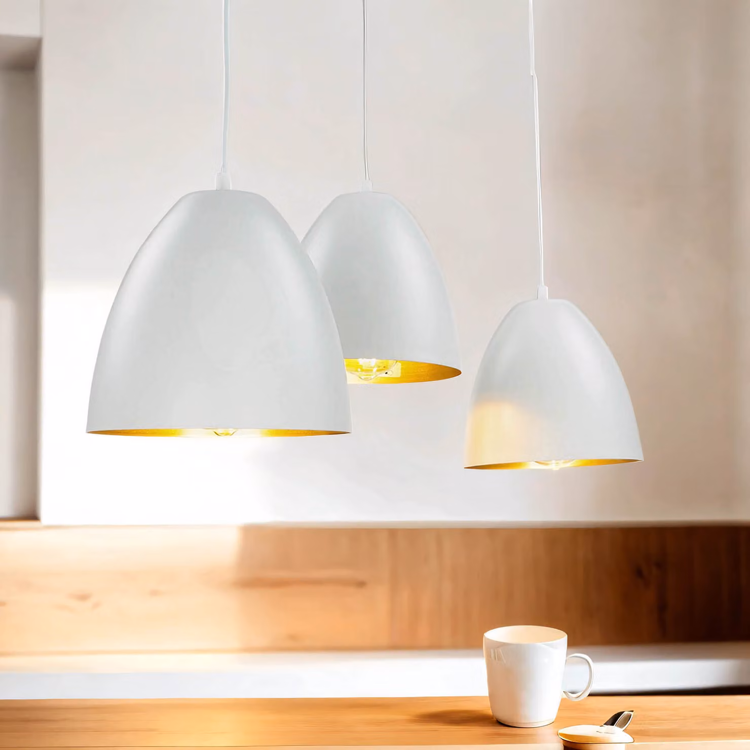 Lampada a sospensione 3 luci in metallo design retrò regolabile in altezza bianco E27 lampada a sospensione tavolo da pranzo