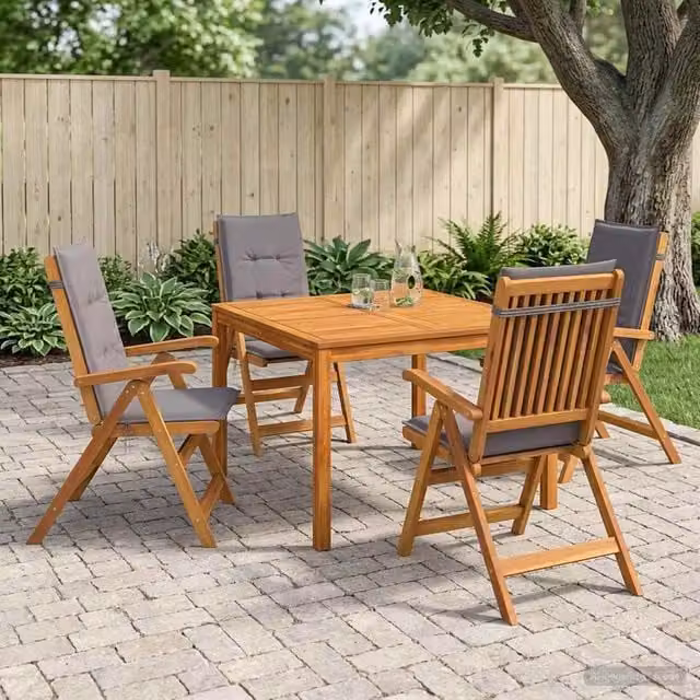 Set da pranzo da giardino 5 pezzi Naturale 3434615