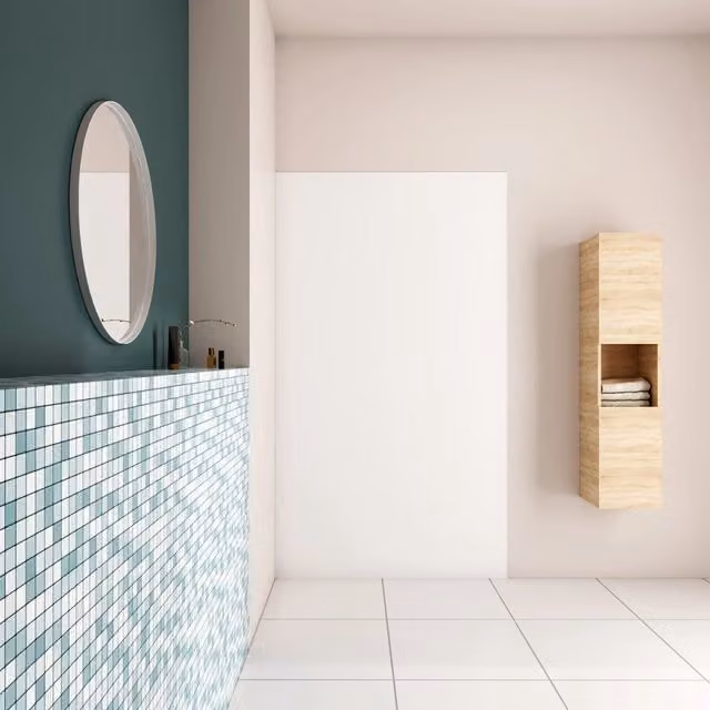 Pannello Doccia Aica Italy in Alluminio con Profili Bianco Opaco L: 120 cm, H: 210 cm