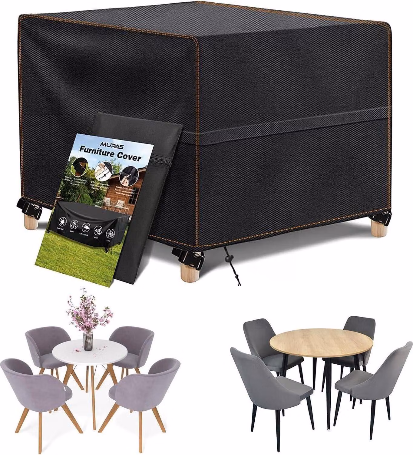 MUPAS copertura per mobili da giardino Tessuto impermeabile 420D Oxford 150x130x90cm
