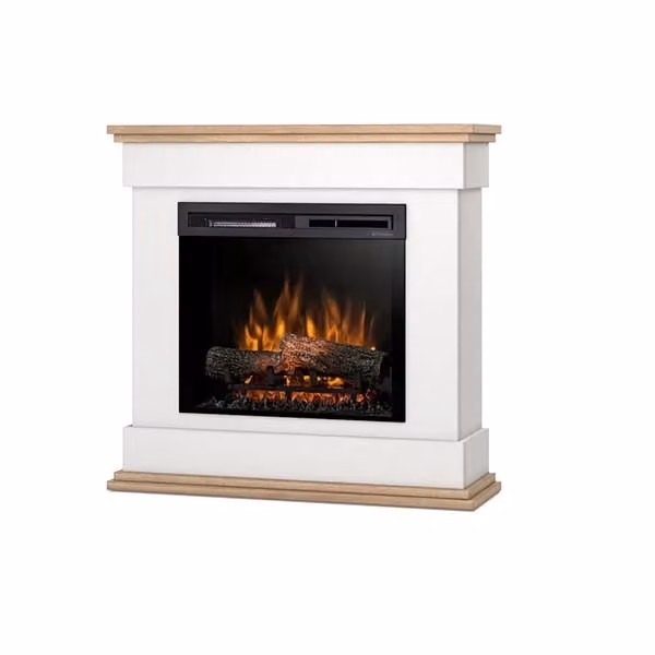 Caminetto elettrico a libera installazione con LED LENOX, 23 pollici, Bianco opaco, L: 93 cm, H: 90 cm, P: 29 cm – 2
