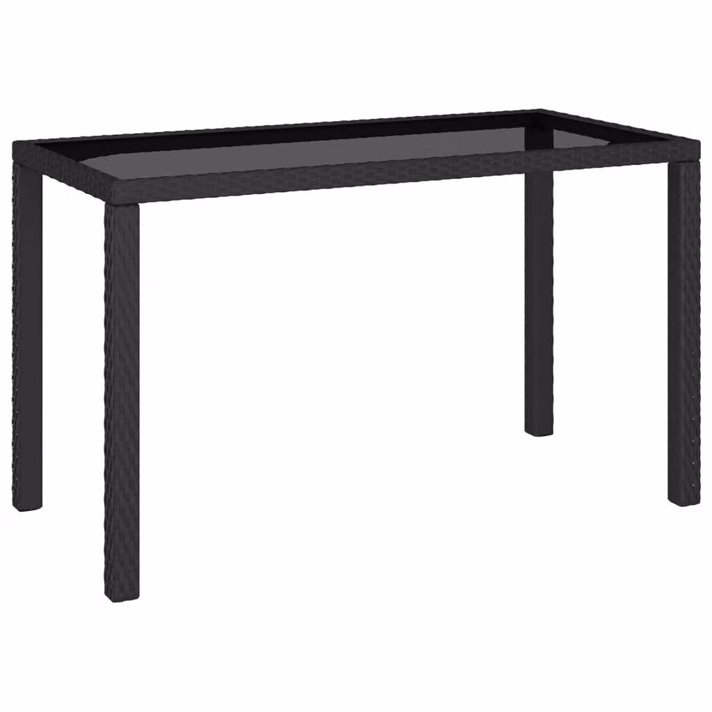 set da pranzo da giardino 6 pezzi con cuscini in poly rattan nero