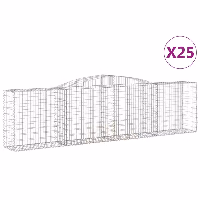 Cesti Gabbioni ad Arco 25 pz 400x50x100/120 cm Ferro Zincato