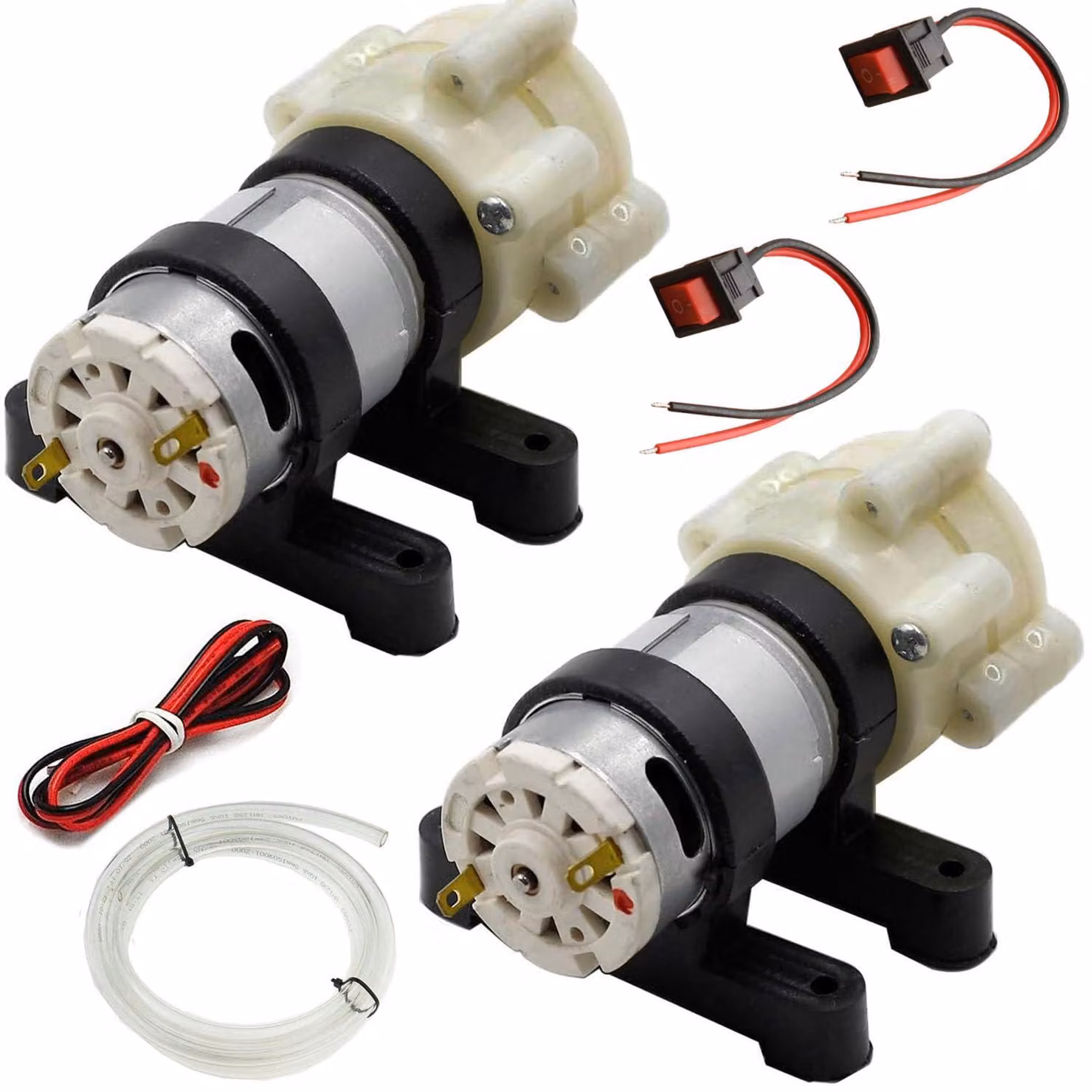 Confezione da 2 mini pompe a membrana DC 6-12V per acquari