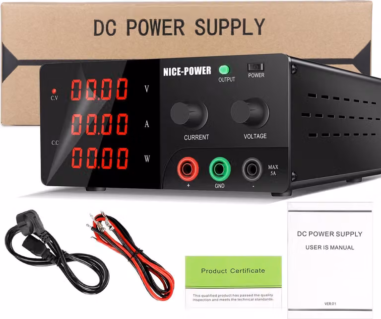 Alimentatore da laboratorio R-SPS – Alimentatore DC regolabile – 0–120V, 10A, 1200W – Uscita singola – Alimentatore switching a 50/60Hz – Nero