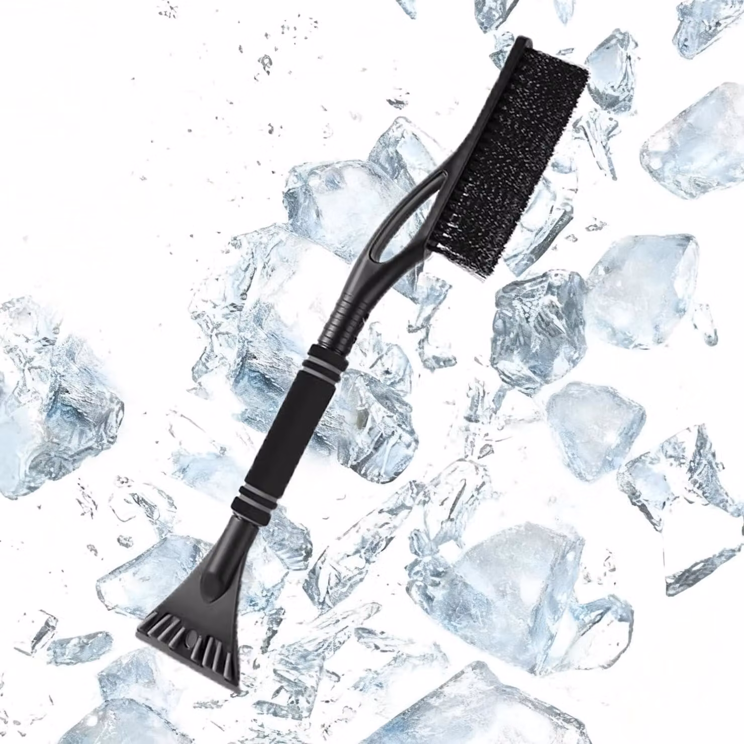 Raschiaghiaccio e spazzaneve 2-in-1 con manico ergonomico