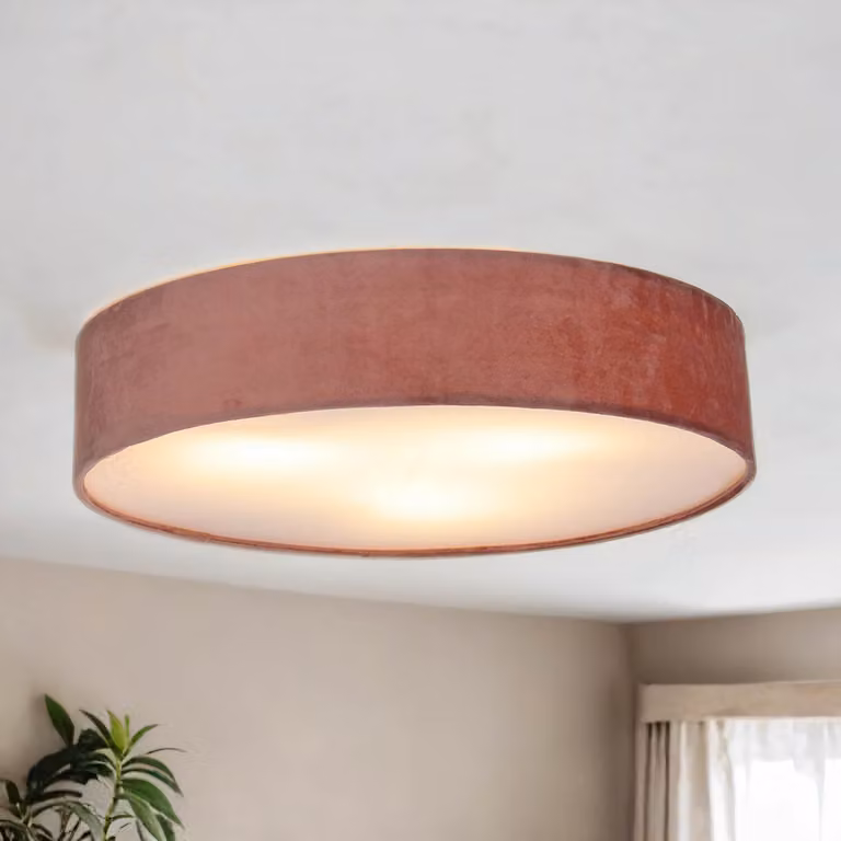 Lampada da soffitto in metallo E27 D: 50 cm rotonda Rosa 3 luci Moderna
