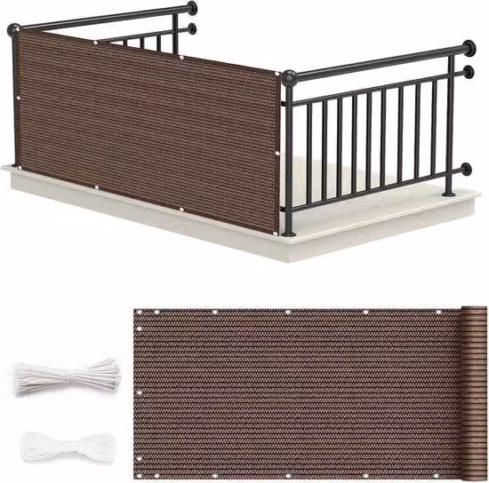 Recinzione da giardino marrone per garantire la privacy - 125 x 500 cm