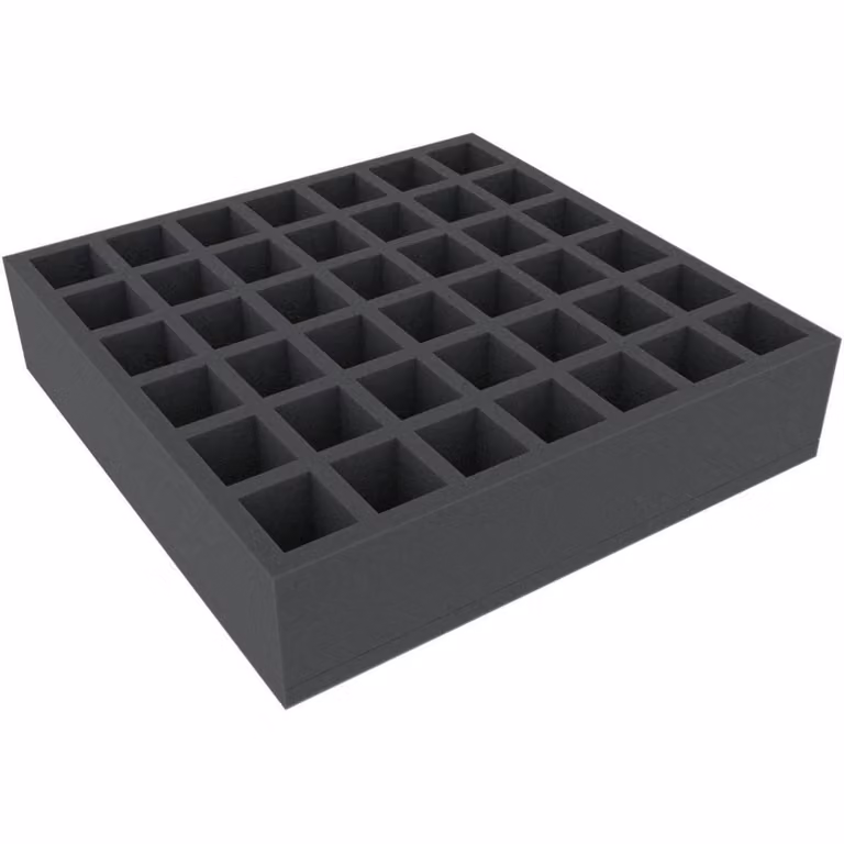 Inserto in schiuma con 42 scomparti, 285×285×70 mm, per miniature e accessori
