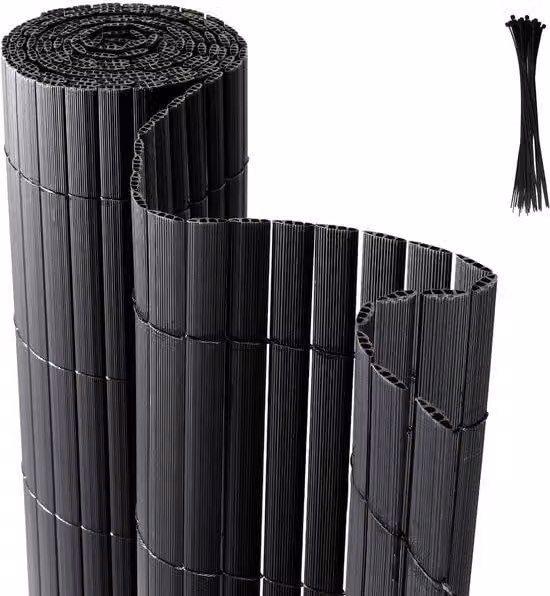 Pannello protettivo in PVC per la privacy – Recinzione per giardino e balcone, ideale per proteggere la privacy, colore grigio, dimensioni 0,9 x 5 metri