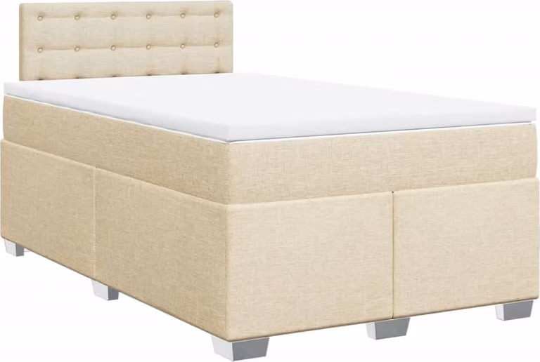 Maison Exclusive - Letto boxspring con materasso Crema 120x190 cm Tessuto