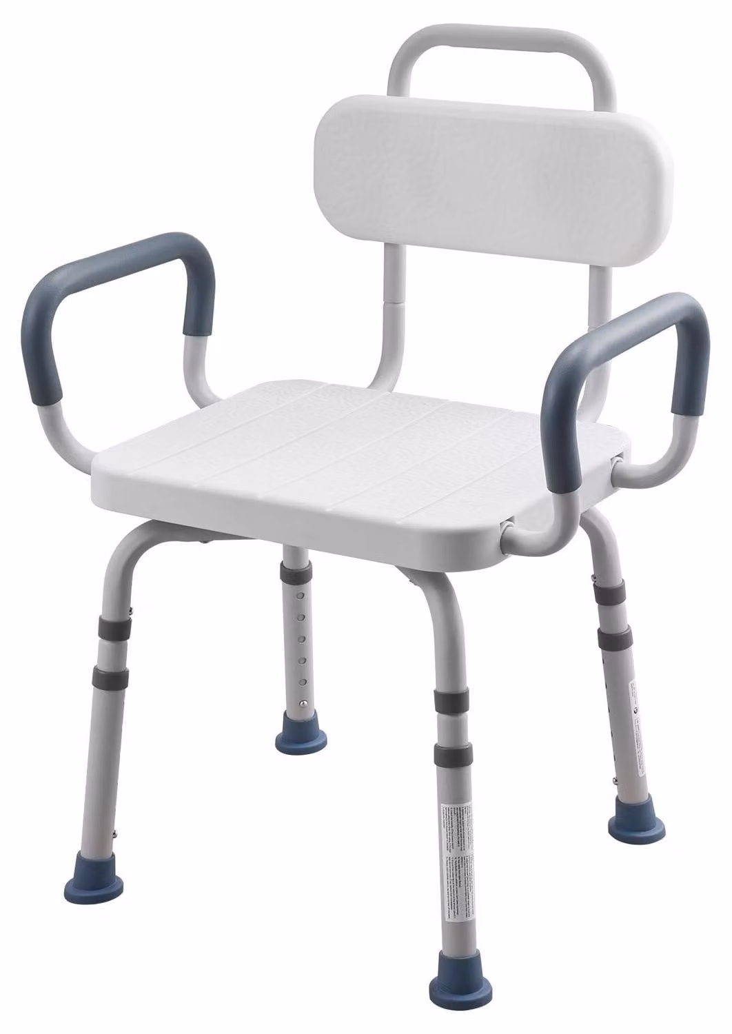 Sedia da doccia girevole con braccioli e schienale, seduta resistente con portata di 180 kg per box doccia e vasca da bagno, seduta da bagno regolabile in altezza per adulti, anziani e persone con disabilità
