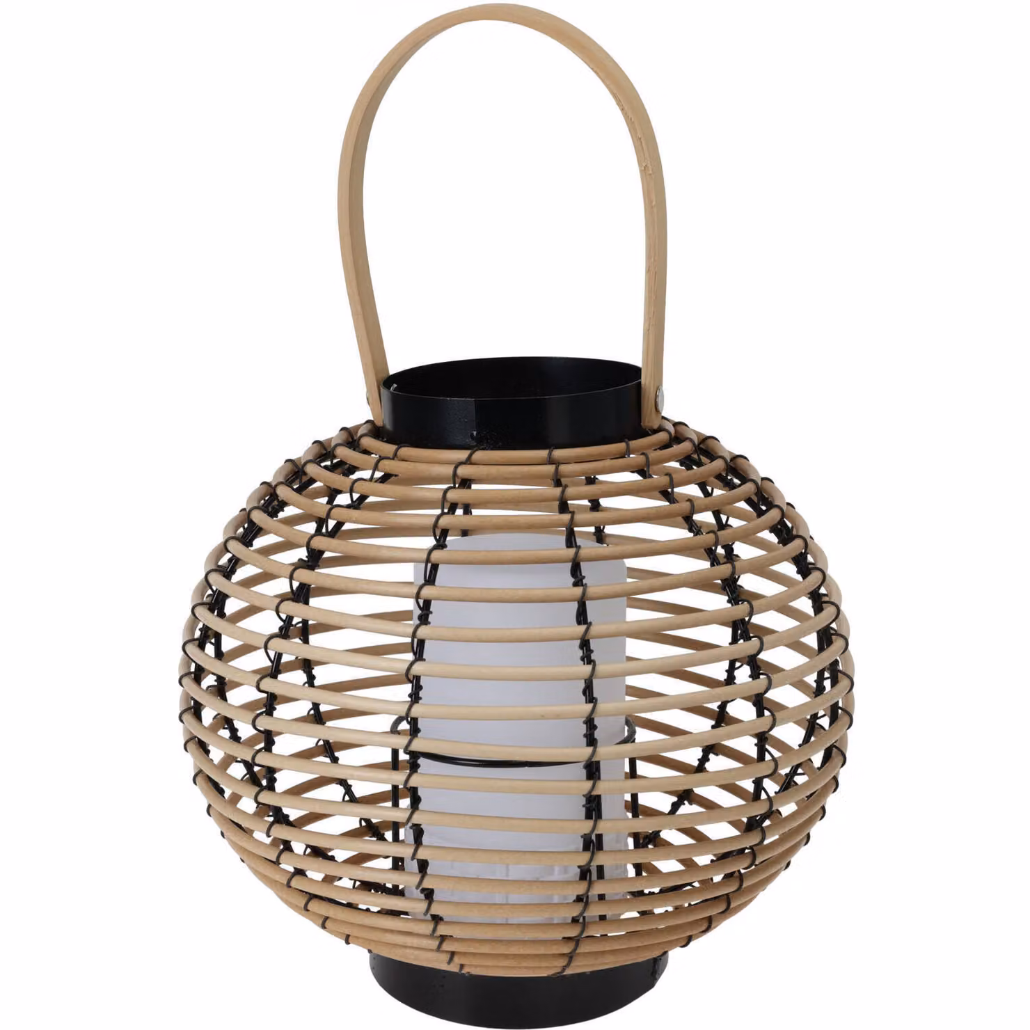 Lampada in rattan con maniglia, LED