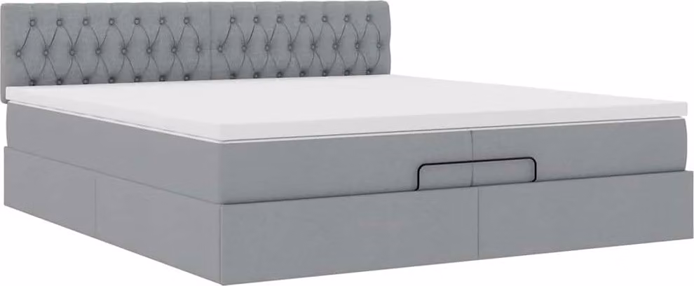 Struttura Letto Pouf con Materasso 200x200 cm in Tessuto