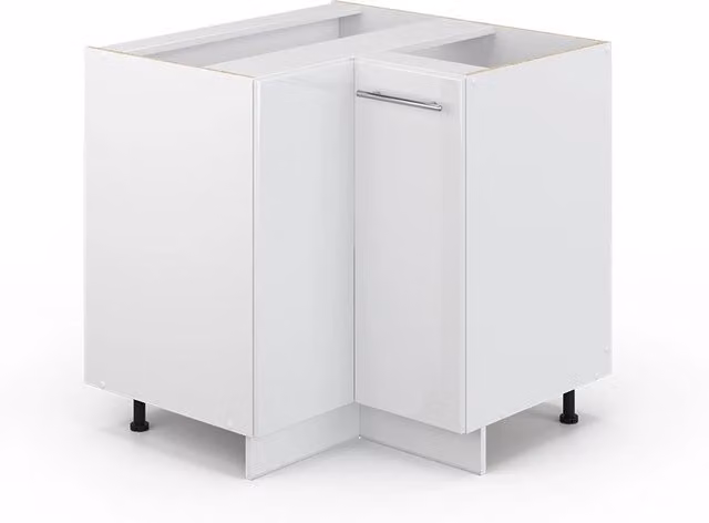 Mobile ad angolo cucina Fame-Line Bianco lucido/Bianco 80.5 cm senza piano di lavoro Vicco