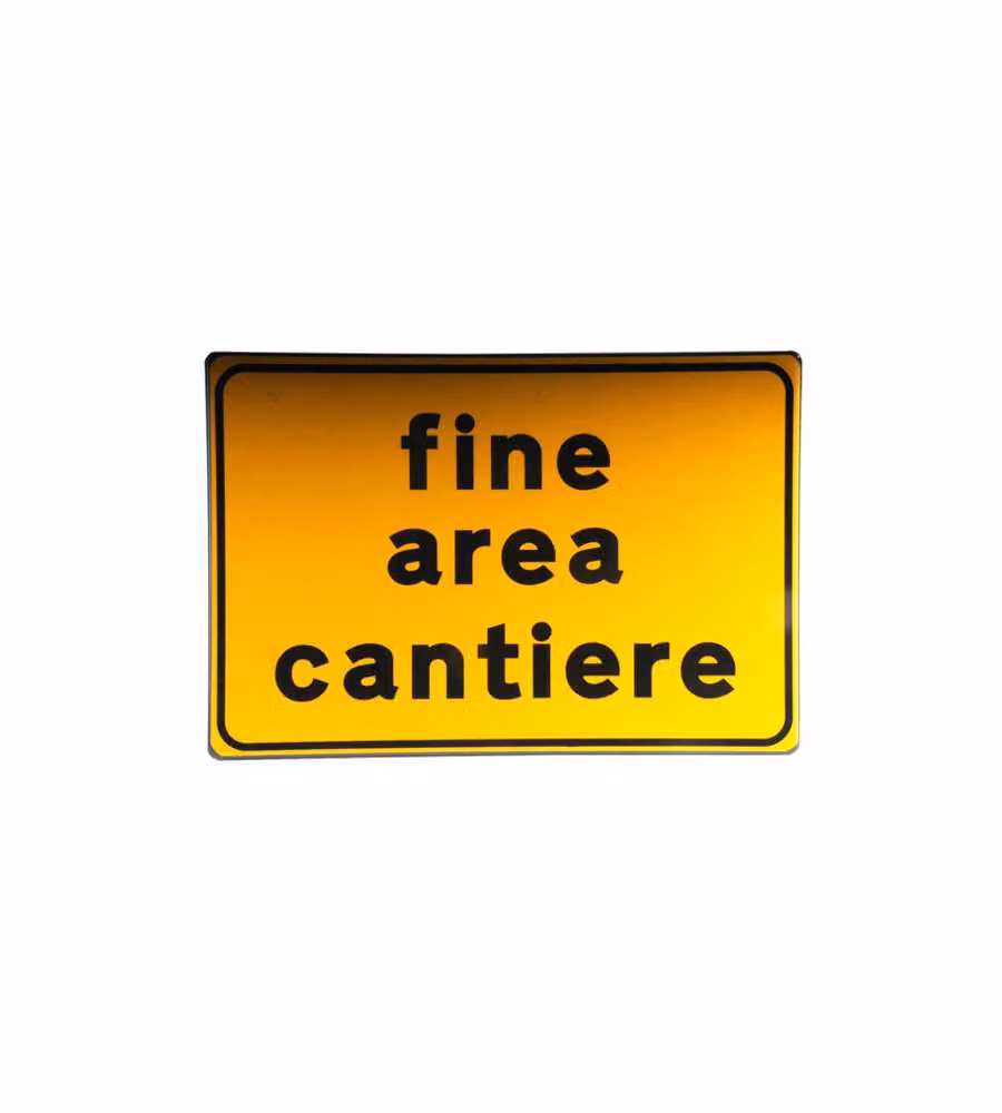 Cartello Stradale Fine Area Cantiere 60X40      3G