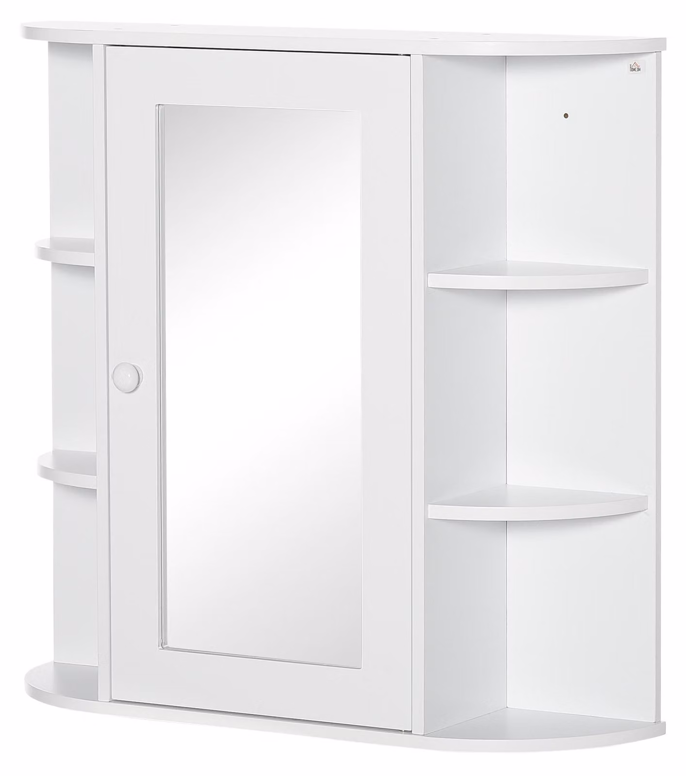 HOMCOM Armadietto a specchio, scaffale da bagno, mobile da bagno, montaggio a parete, MDF bianco