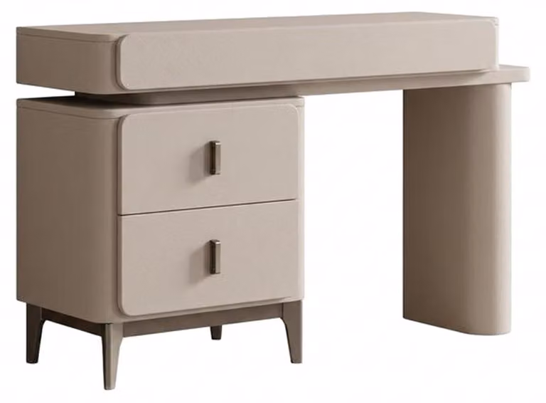 Comò da trucco con specchio, pratico, bello, spazioso, color beige, design moderno