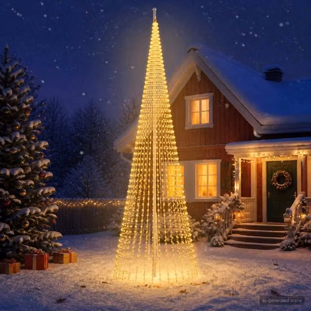 Luci per albero di Natale con picchetti e asta per bandiera 3468871